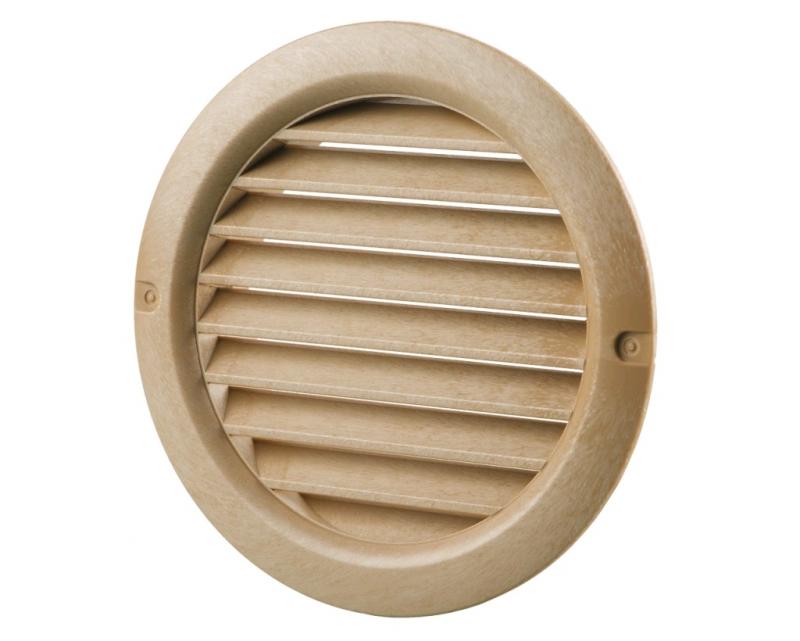 ВЕНТС. Решетка вытяжная круглая D100 МВ100бВс с сеткой, дуб светлый ...